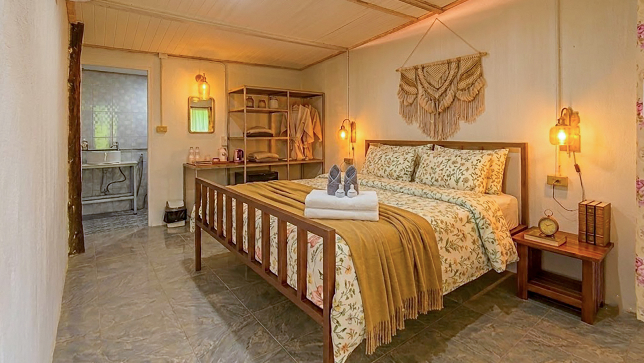 Le Panpurie Koh Lanta Resort cozy tropical garden room with bamboo ceiling at Le Panpurie Koh lanta Resort & Spa