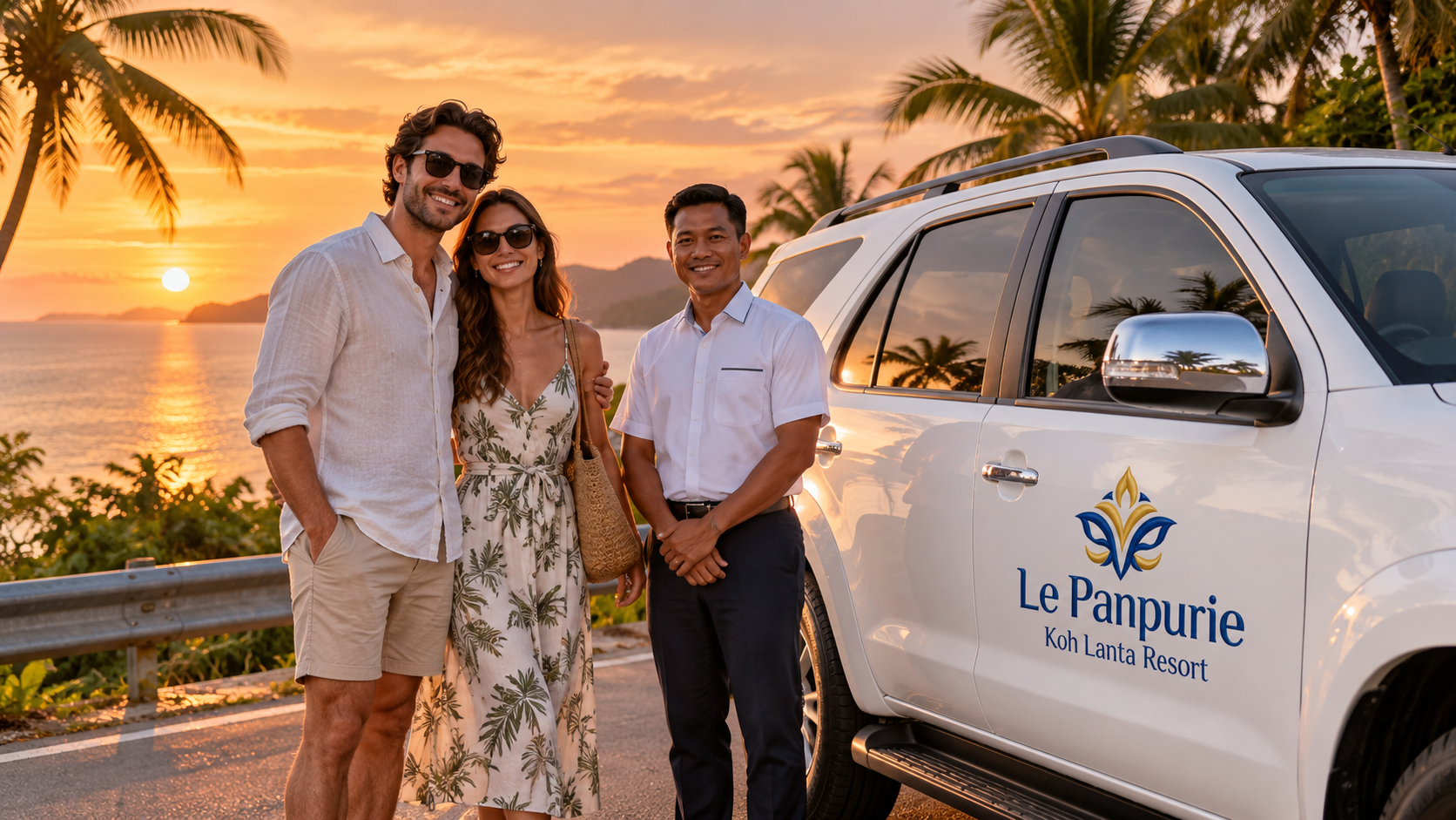 Panpurie-Private-Transfer-2026-10 Panpurie-Private-Transfer-2026-10 Guests arriving at a Koh Lanta beach resort after a private transfer from Krabi Town krabi town to koh lanta private transfer Krabi Town to Koh Lanta Private Transfer Panpurie Private Transfer 2026 10